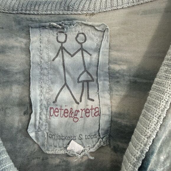 PETE&GRETA Johnny Was Teal Tie Dye Velvet Boho Tunic OVERSIZED 36" Chest Sz. S - Picture 3 of 11